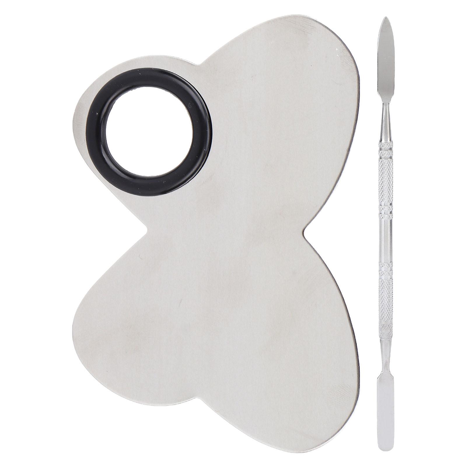 Палитра для смешивания макияжа Профессиональная палитра для смешивания косметики из нержавеющей стали со шпателем для визажиста