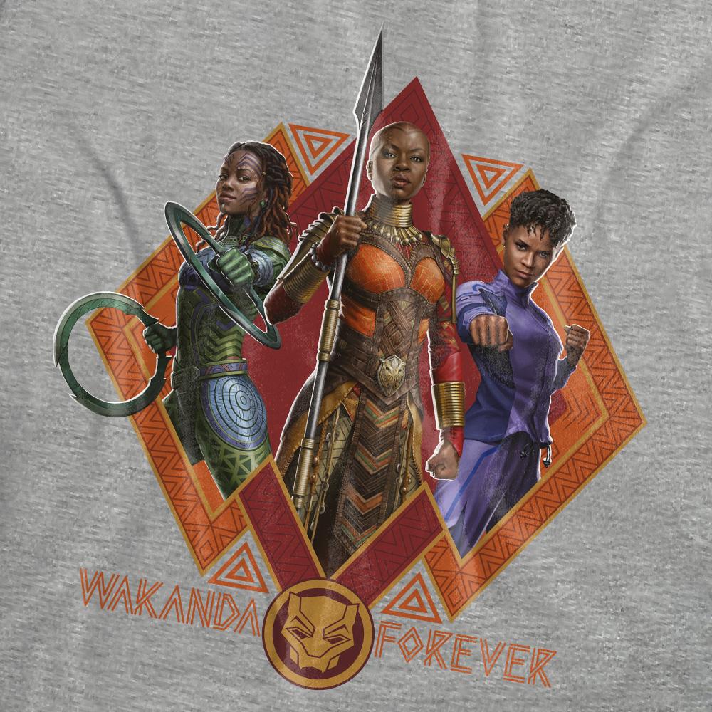 Black Panther: Wakanda Forever Womens/Ladies Shuri Okoye Nakia Heather T-Shirt