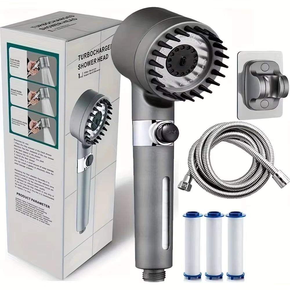 Nuovo rubinetto a goccia ionica da bagno portatile con rubinetto per soffione doccia, filtro per doccia, turbocompressore con modalità di spruzzo multiple