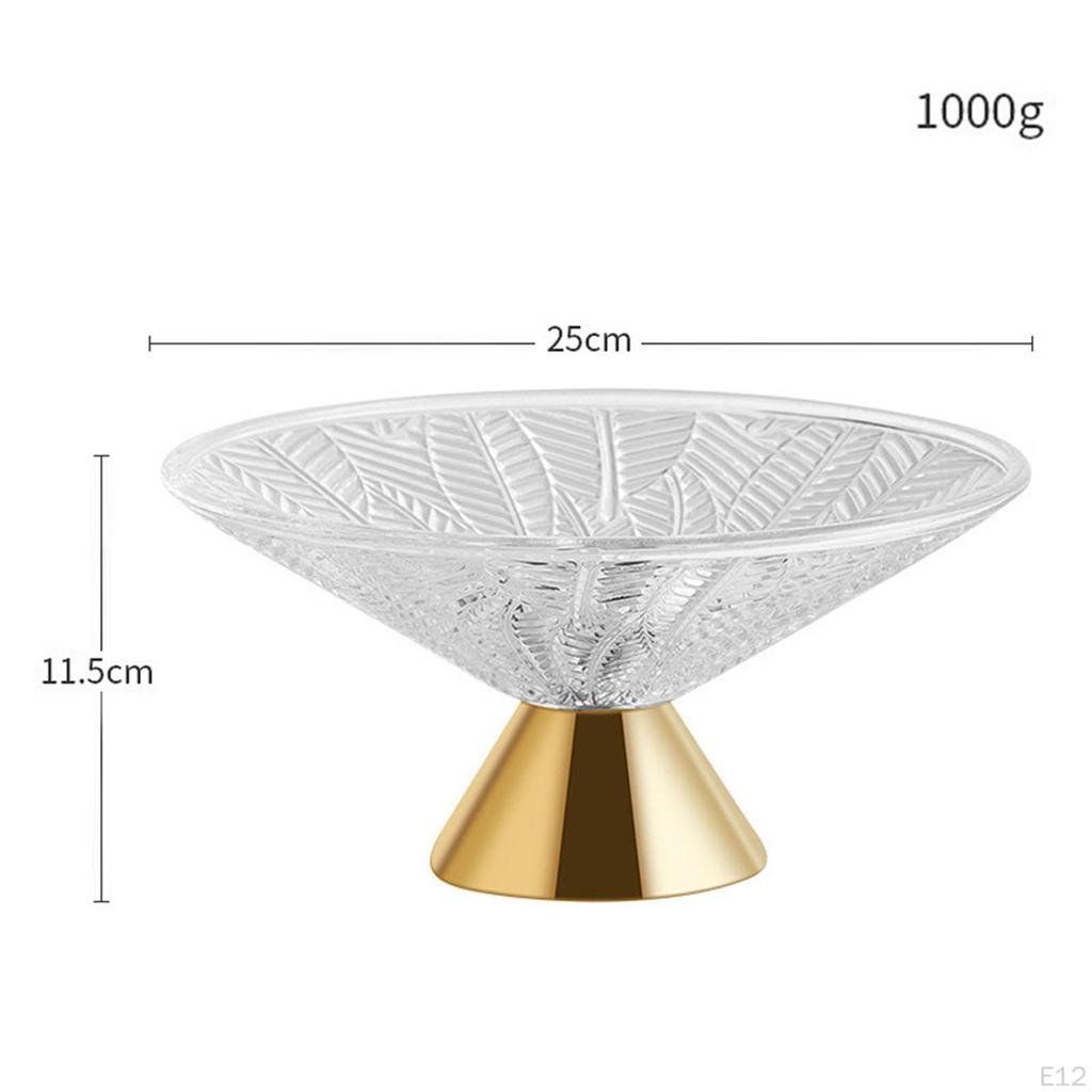 Bol en Verre Décoratif Panier à Fruits sur Pied, Socle pour Plan de Travail de Cuisine, Verre