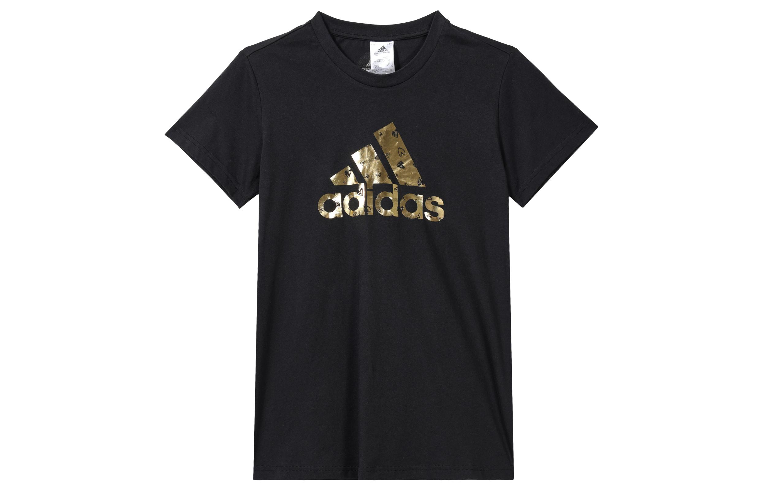 

Adidas T Shirts Women s Black Crew Neck Moderate Straight Fit HB7127 S