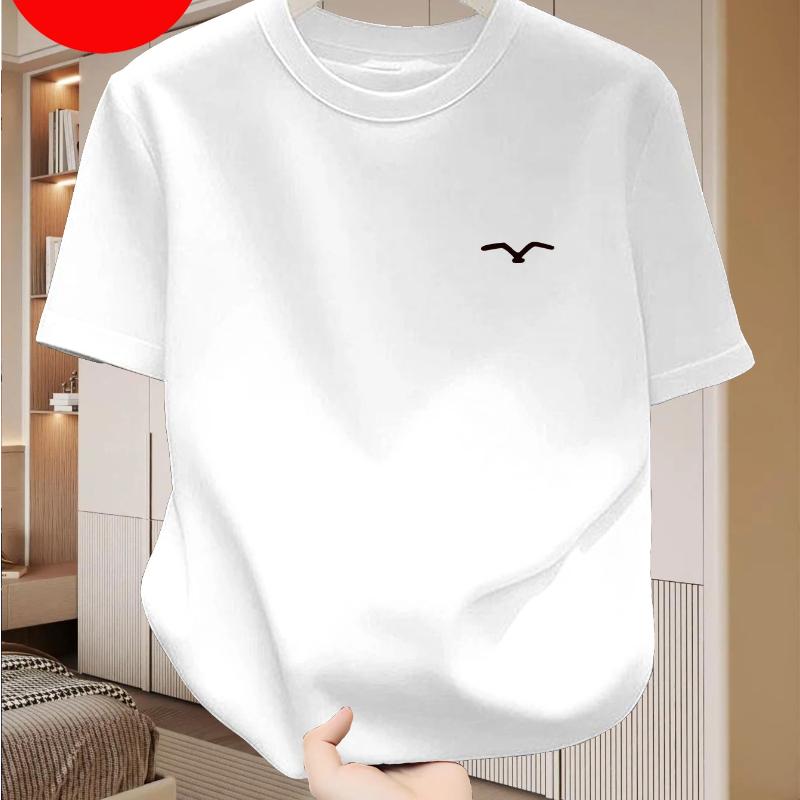 cotton Men S  Oversized T-Shirt - Breathable Short Sleeve Round Neck with Minimalist Black Grid Pattern PrintCa XS