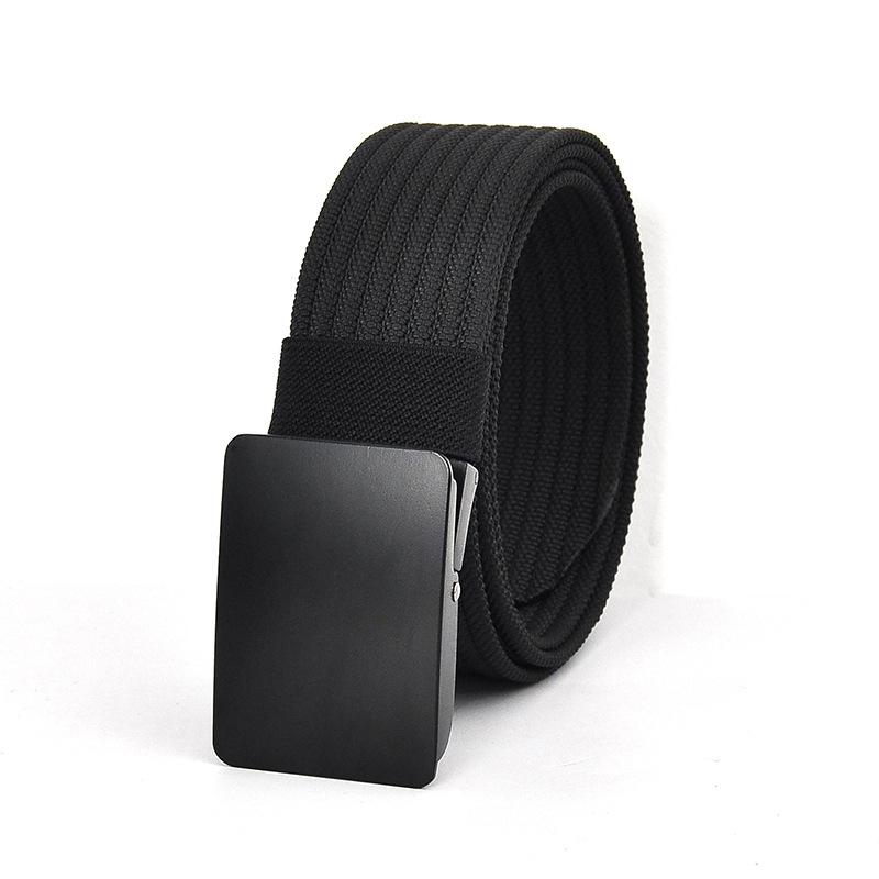 Herren-Gürtel aus nicht porösem Segeltuch mit glatter Schnalle, einfacher Freizeit-Nylon-Flechtgürtel, Modetrend-Hosengürtel