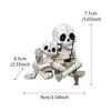 Weather-resistant Skeleton Figurine Hand-painted Resin Skeleton Ornament for Garden Pond Balcony Decor for Halloween