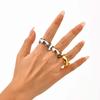 Trendy Stainless Steel Mix Color Mini Ball Ring for Women, Vintage Gold Plated Finger Rings, Party Luxury Jewelry Gift
