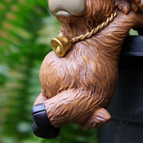 2Pcs Cartoon Highland Cow Figurine Couple Highland Cattle Statue Resin Sculpture Outdoor Garden Flower Pot Hugger Ornament Decoration