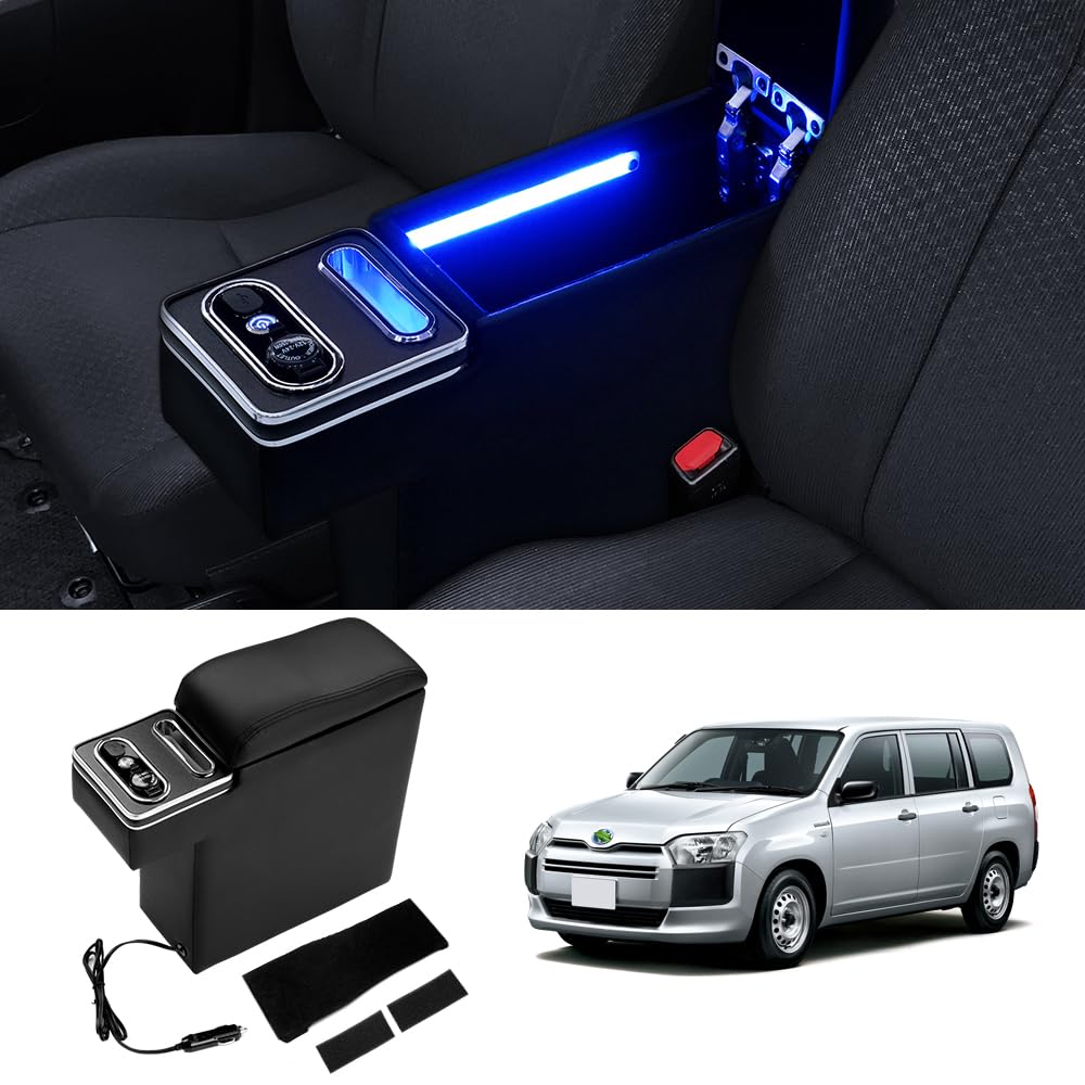 Auto Spec Toyota Probox Succeed Armrest Console Box August 2014 with Quick USB Storage Drink Smart Console Large Interior Custom Easy Fatigue