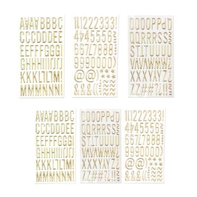 Gold Glittering Letter Sticker for Journal Notebook Planner 3D Metallic Color Letter Sticker for Scrapbooking Album