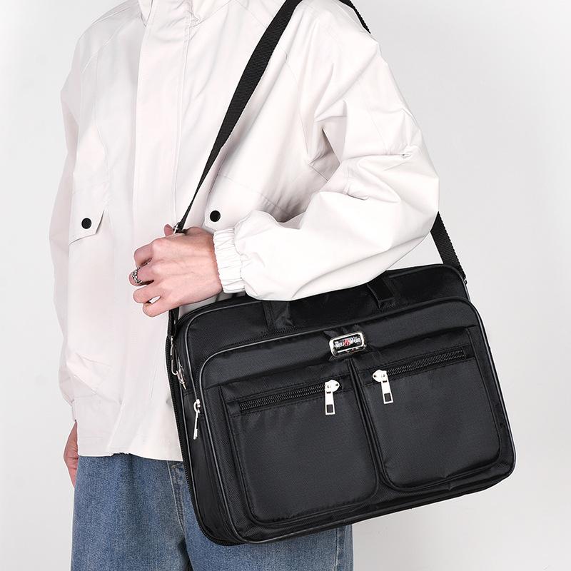 Men'S Large-Capacity Briefcase Business Trip Laptop Bag Portable Travel Bag Wear-Resistant Business Bag