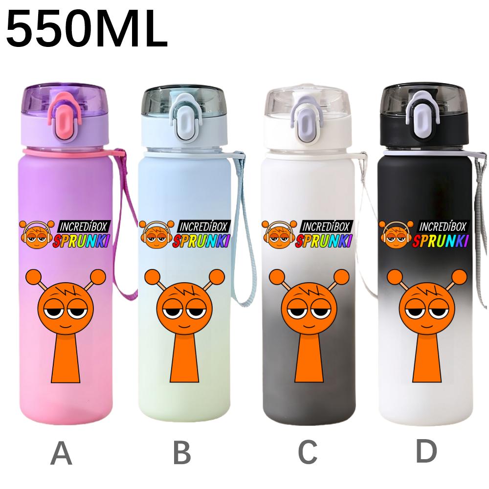 550ml Hra Sprunki Gradientní Sportovní Láhev na Vodu Kreslená Nepropustná Přenosné Lahve na Pití Venku Sport Fitness Pohárek na Vodu