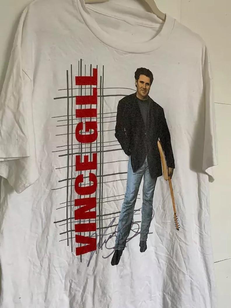 Vtg Vince Gill Country Music Cotton White S-5XL Unisex Shirt CS011 XXXL