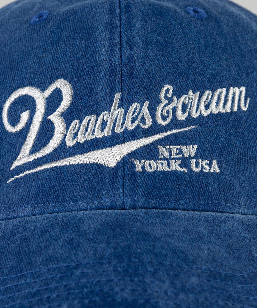 Bichiseuaenkeulim New York Usa Stone-Washed Ball Cap-Blue