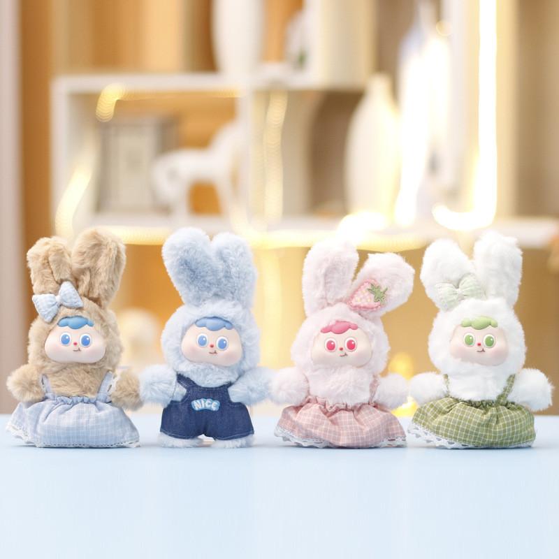 Countryside Style Shoulder Strap Skirt Plush Rabbit Vinyl Doll Pendant Kid Toy For Girls Birthday Gift