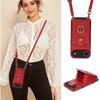 For iPhone Air Case Card Holder Ring Kickstand TPU + PU Leather Phone Cover with Long Strap
