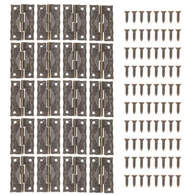 20 Set Antique Decorative Hinges Zinc Alloy Vintage Box Hinges Jewelry Box Hardware for Wooden