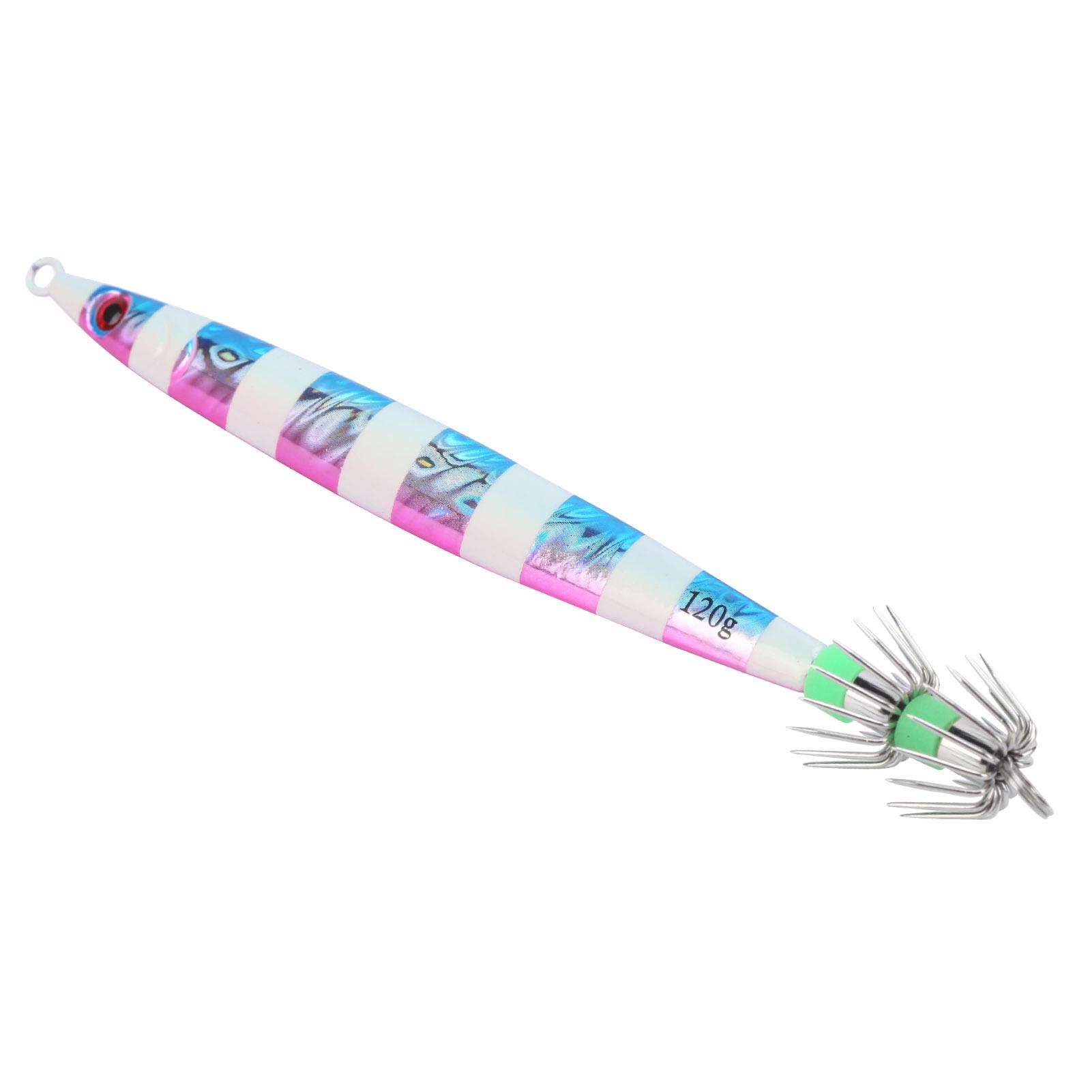 

Artificial Baits Fishing Metal Lure Luminous Squid Jigs Lifelike Swimbait with HookBlue синий