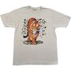 Achega T-Shirt Medium Herren Beige Baumwolle Tiger Grafik Rundhals Kurzarm Unisex T-Shirt
