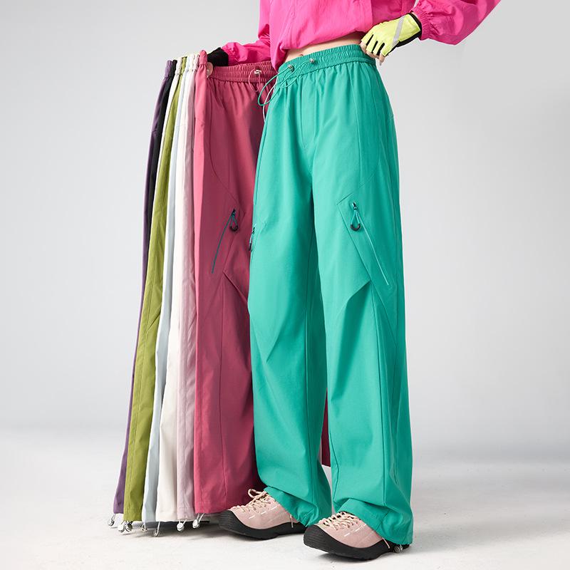Pantalones de Senderismo Impermeables para Mujer para Exteriores Color Dopamina Ajuste Holgado Casual 2026