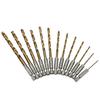 13PCS/SET 1.5-6.5MM HSS High Speed Steel for Titanium Coated 1/4 Hex Shank Drill