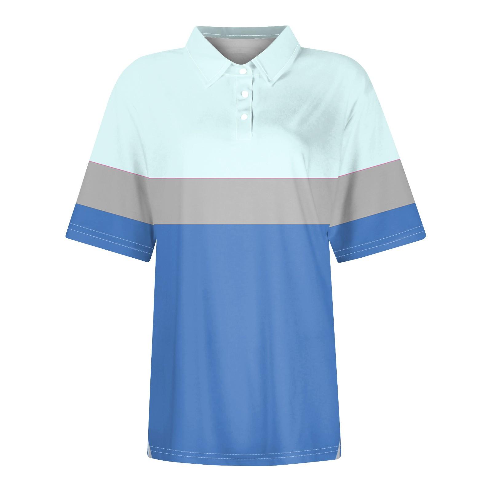 Женская модная повседневная рубашка с отворотом и коротким рукавом с принтом — фото 4