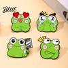 Funny Frog Emoticon Brooch Pin Cartoon Design Zinc Alloy Hand-Painted