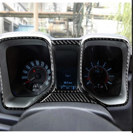 5Pcs Carbon Fiber Interior Speedometer Surround Cover Trim For Chevrolet Camaro