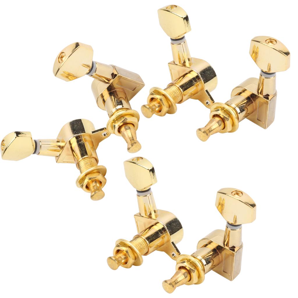 6Pcs Guitar Locking Tuners Tuning Pegs for Full Enclosed Electric Guitars AccessoriesGold