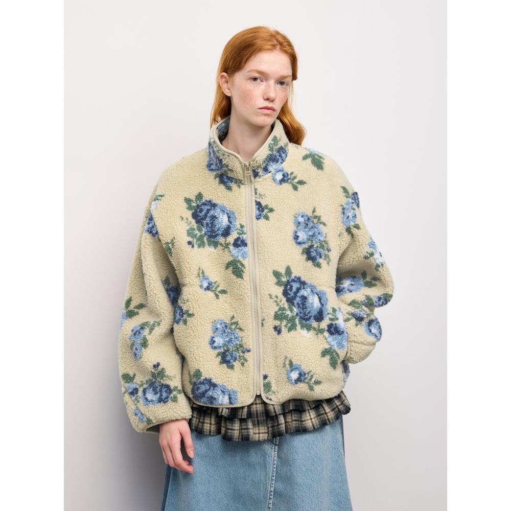 Gu By Uniqlo Fleece Jacket Flower By Rokh