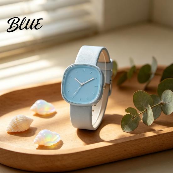 Simple Wristwatch Square Student Watch Minimalist Analog Quartz Faux Trendy