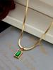 Temperamental Design Snake  Chain High-end Luxury  Zircon Pendant Titanium Steel Necklace For Women