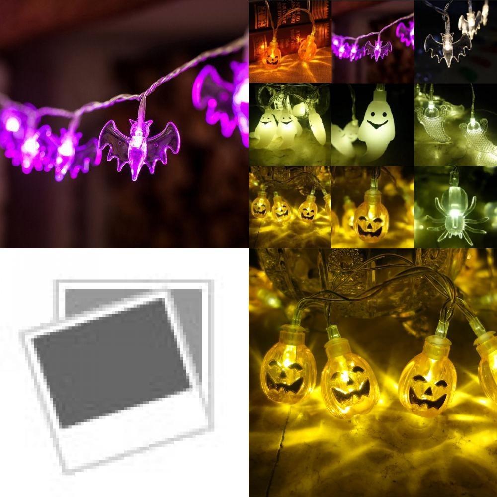 Enchanting Halloween Led String Lights Featuring Whimsical Pumpkins Spiders Skeletons For Festive Window Decor