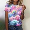 Summer Fashion Flower Rose 3D Printed T-shirt