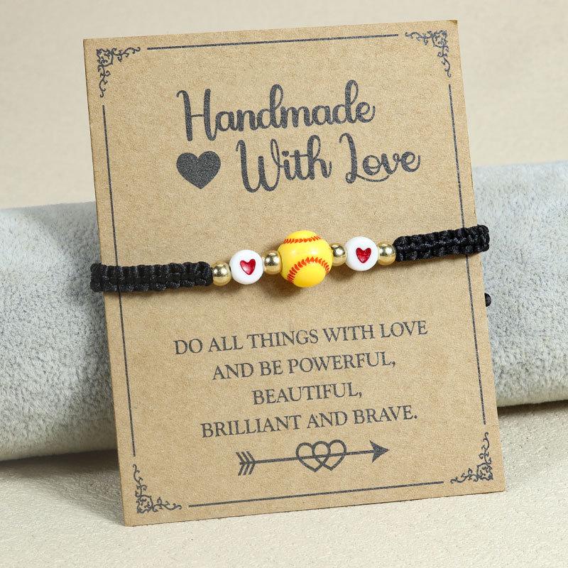 Adjustable Handmade Sports Friendship Bracelet: Baseball, Volleyball, Tennis Versatile Style