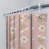 Charming Rainbows Smiling Flowers Shower Curtainsoft Pink Fabric Bathroom Decor For Kids Room Waterproof Fabric Various