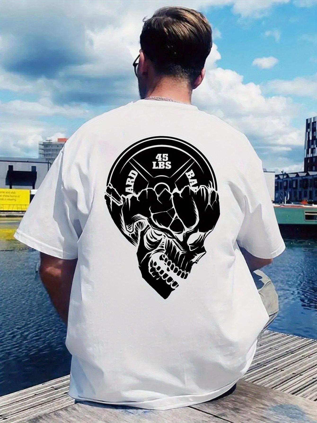 Fitness Motivation T-shirt - Back Graphic Weightlifting Design - Lightweight Breathable Polyester Shirt for Gym S