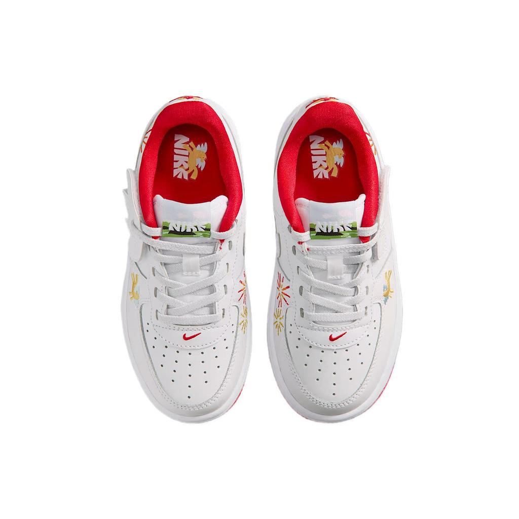 Nike PS Force 1 Low EasyOn Year Of The Horse White University Red Topaz Gold Pear Green IQ1136-111