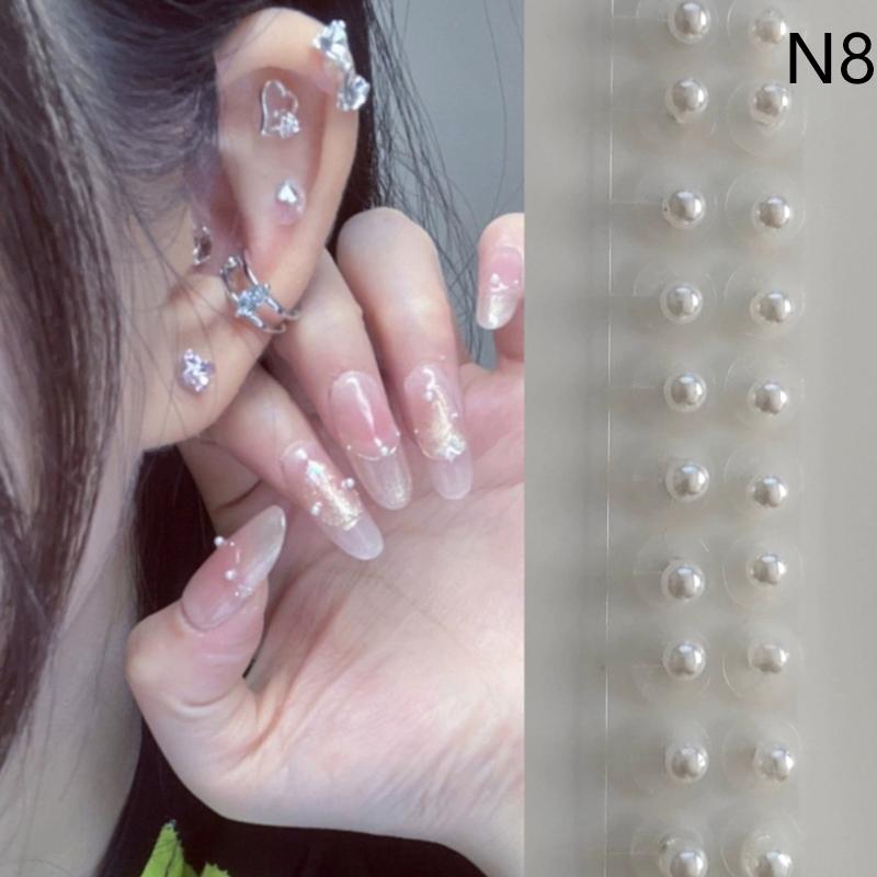 20 Patches Heart Butterfly Bow  Ear Point Stickers Ear Pressure Stick Acupuncture Magnetic Beads Auricular Ear Sticker