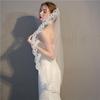 Short Lace-Edge Bridal Veil for Photography and Travel