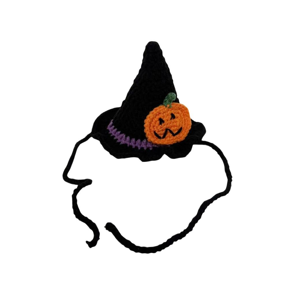Halloween Doll Clothes Set Plush Baby Clothes, Pumpkin  Hat Hand Knitting  (Doll Clothes , Dolls Not Included)