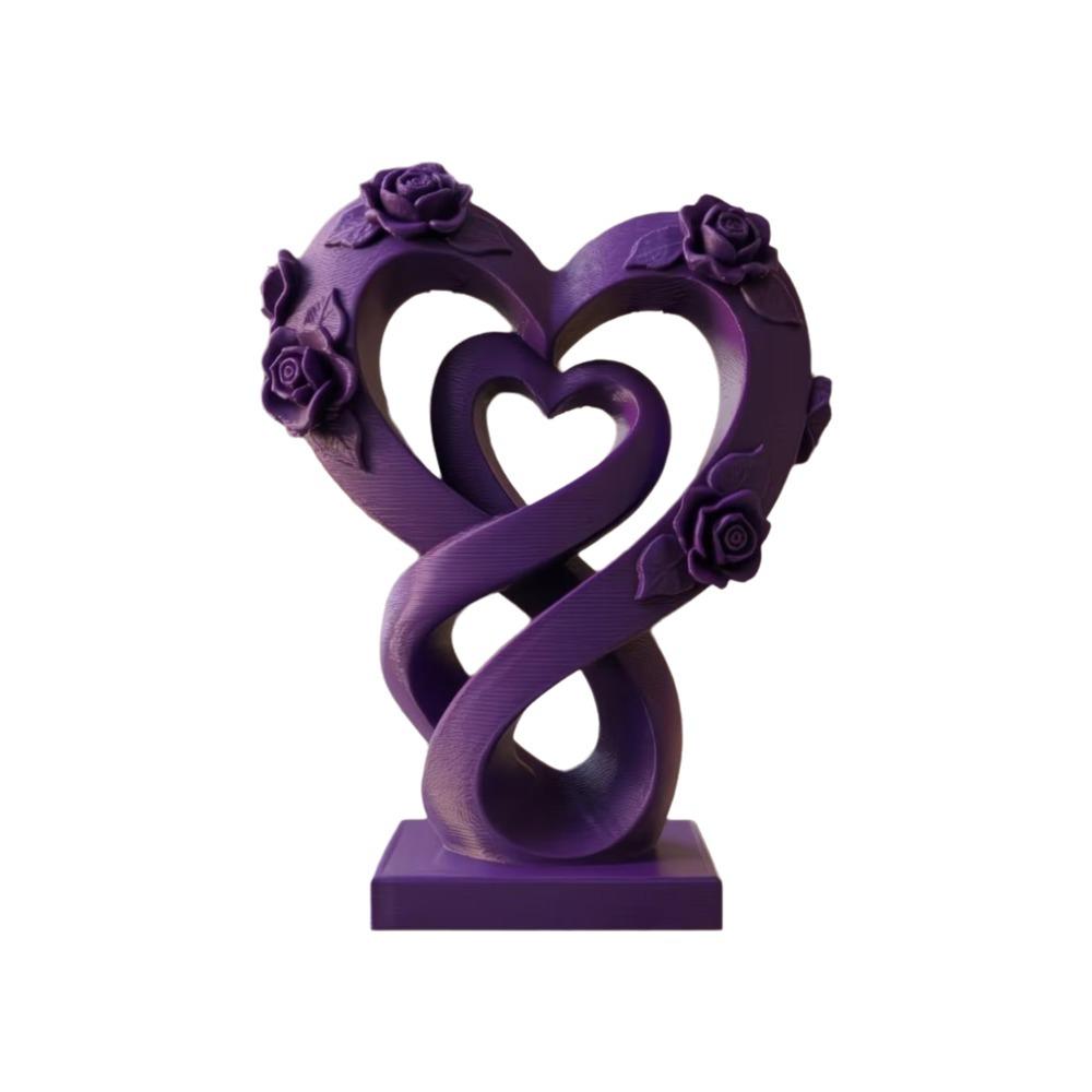 

Modern Heart Rose Ornament Decorative Love Ornament Heart Statue Ornament Office фиолетовый