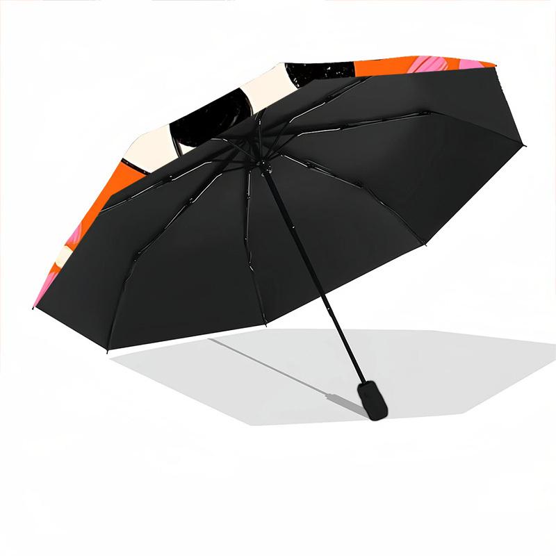1pc Dalmatian FlowersAutomatic Open/close Folding Umbrella, Compact Portable Travel Umbrella, Perfect Birthday/Holiday, Cute Umbrella y014
