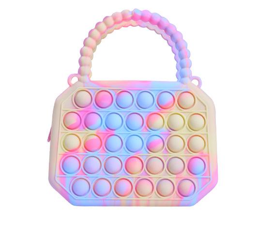 Silicone Children's Bag, Pinch Le Silicone Wallet, Girl's Semi-circular, Cartoon Handheld Zero Wallet Bubble Le Bag