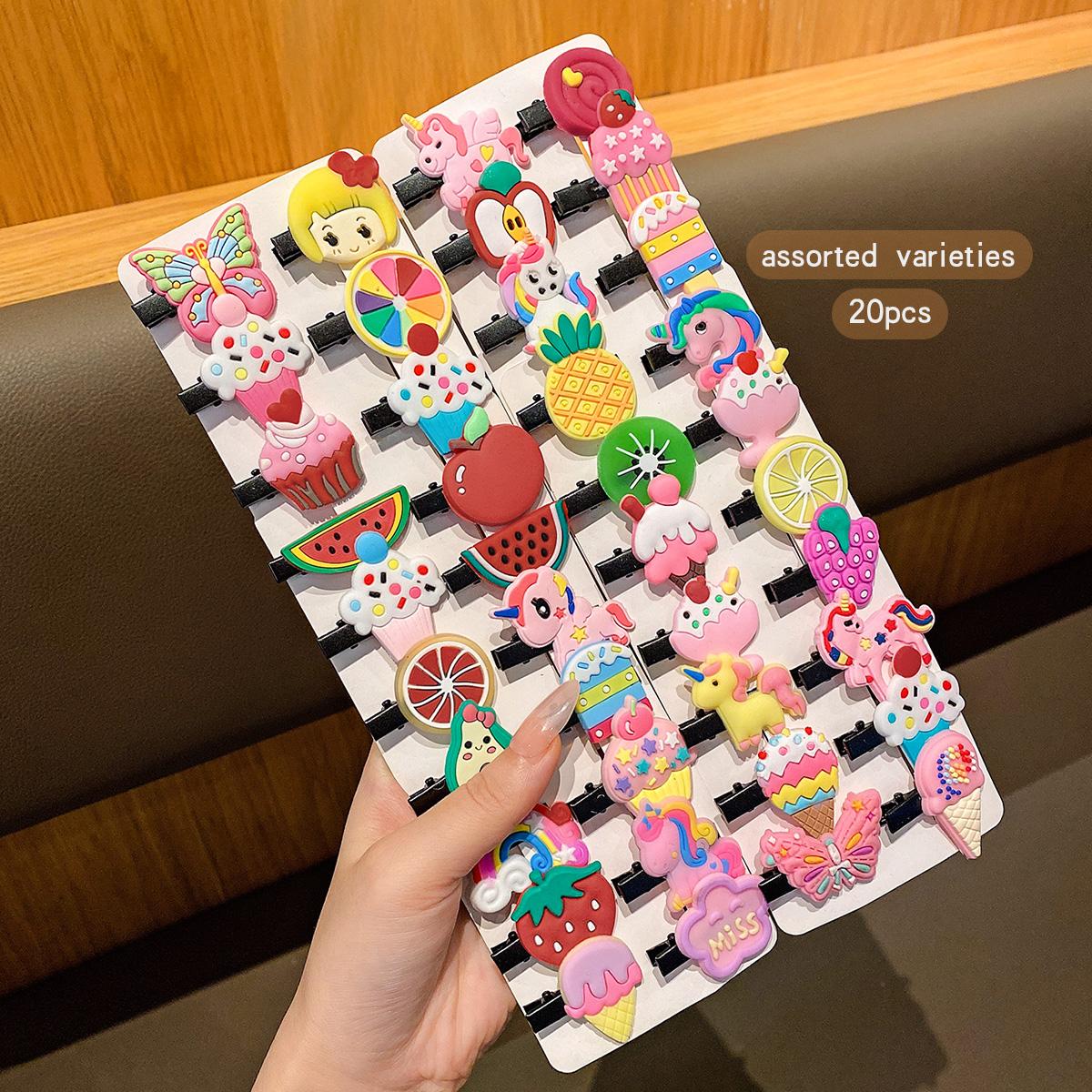 

20 random cartoon cute hair clips suitable for daily use as hair accessories