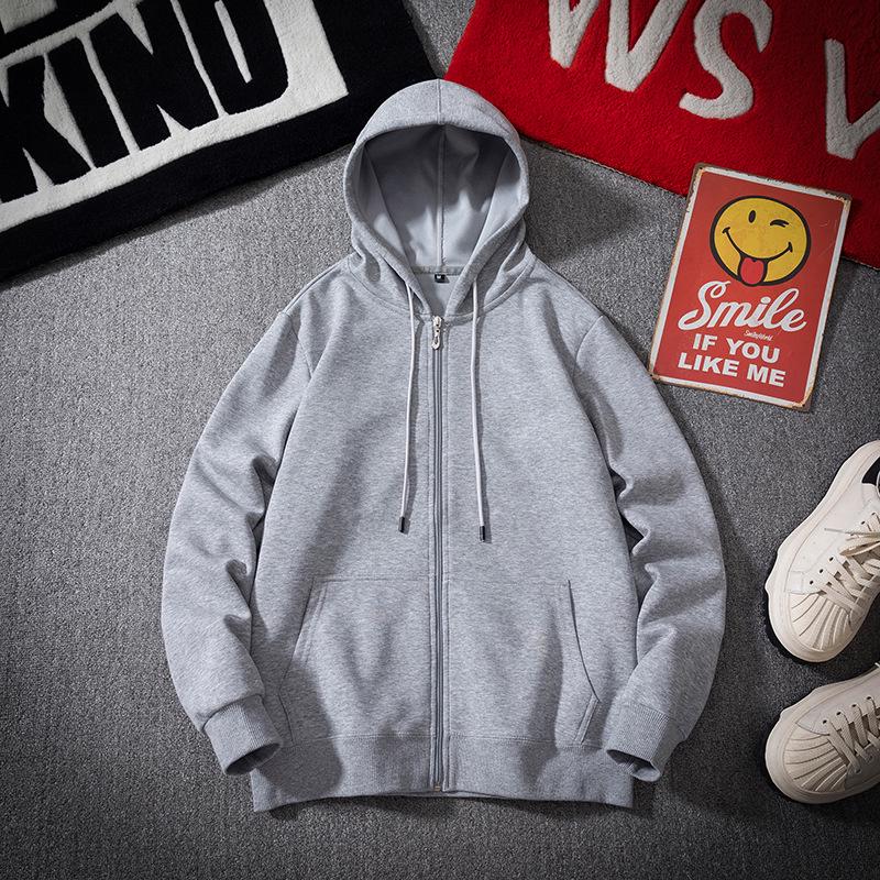 Men's Plus Size Fleece-Lined Zipper Hoodie - Thick, Loose Fit for Autumn and Winter