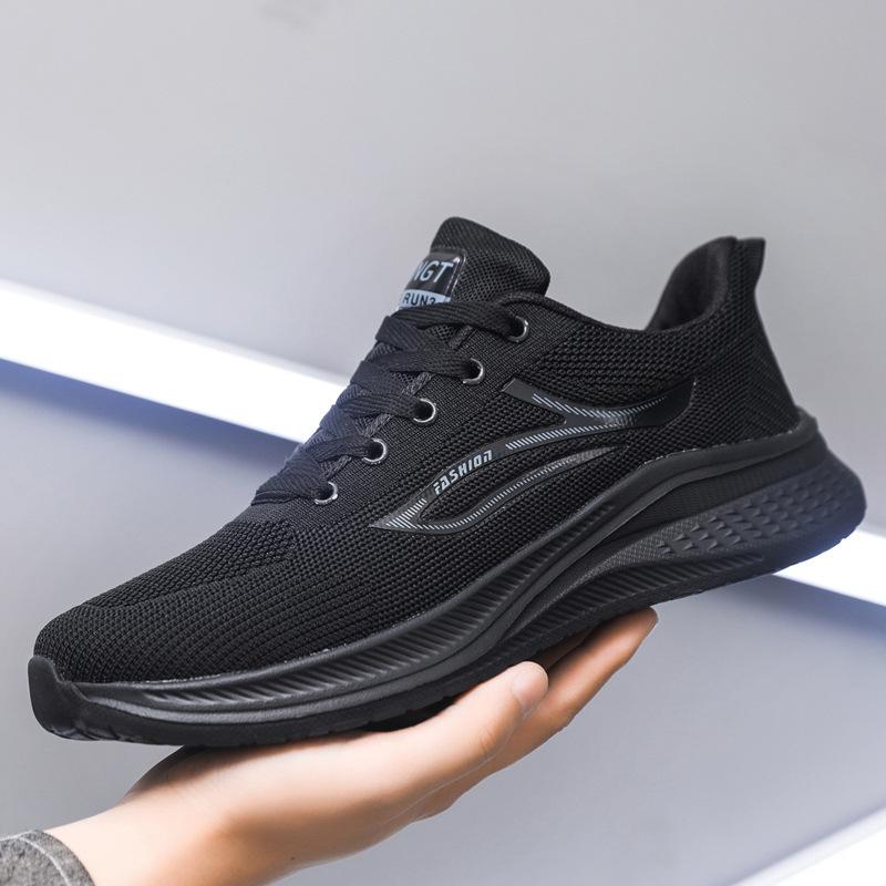 Men's and women's autumn men's shoes winter lightweight sports shoes men's casual shoes thickened lightweight large size shoes fly-woven mesh shoes