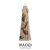 Fashion Style 2024 Autumn New Women's Clothing Shell Print Silk Net Long Sleeveless Dress 0085840
