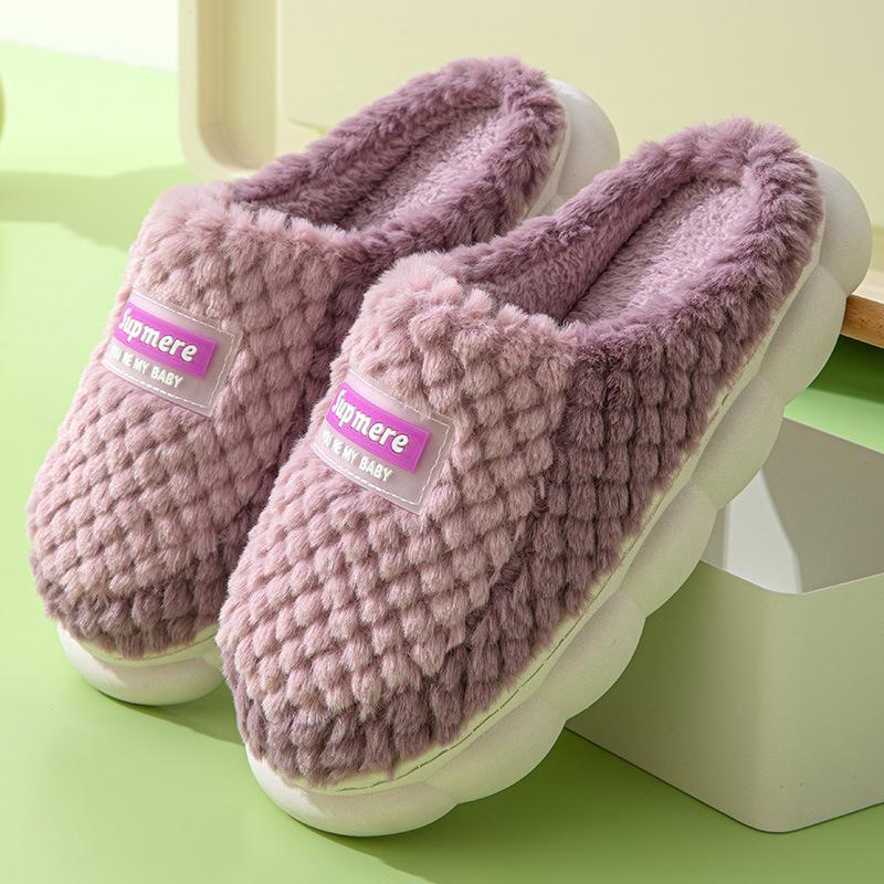 

Хлопковые тапочки нескользящие домашние утолщенные плюшевые теплые парные толстая подошва бытовые зимние хлопковые тапочки 40/41 [Suitable for sizes 39-40]