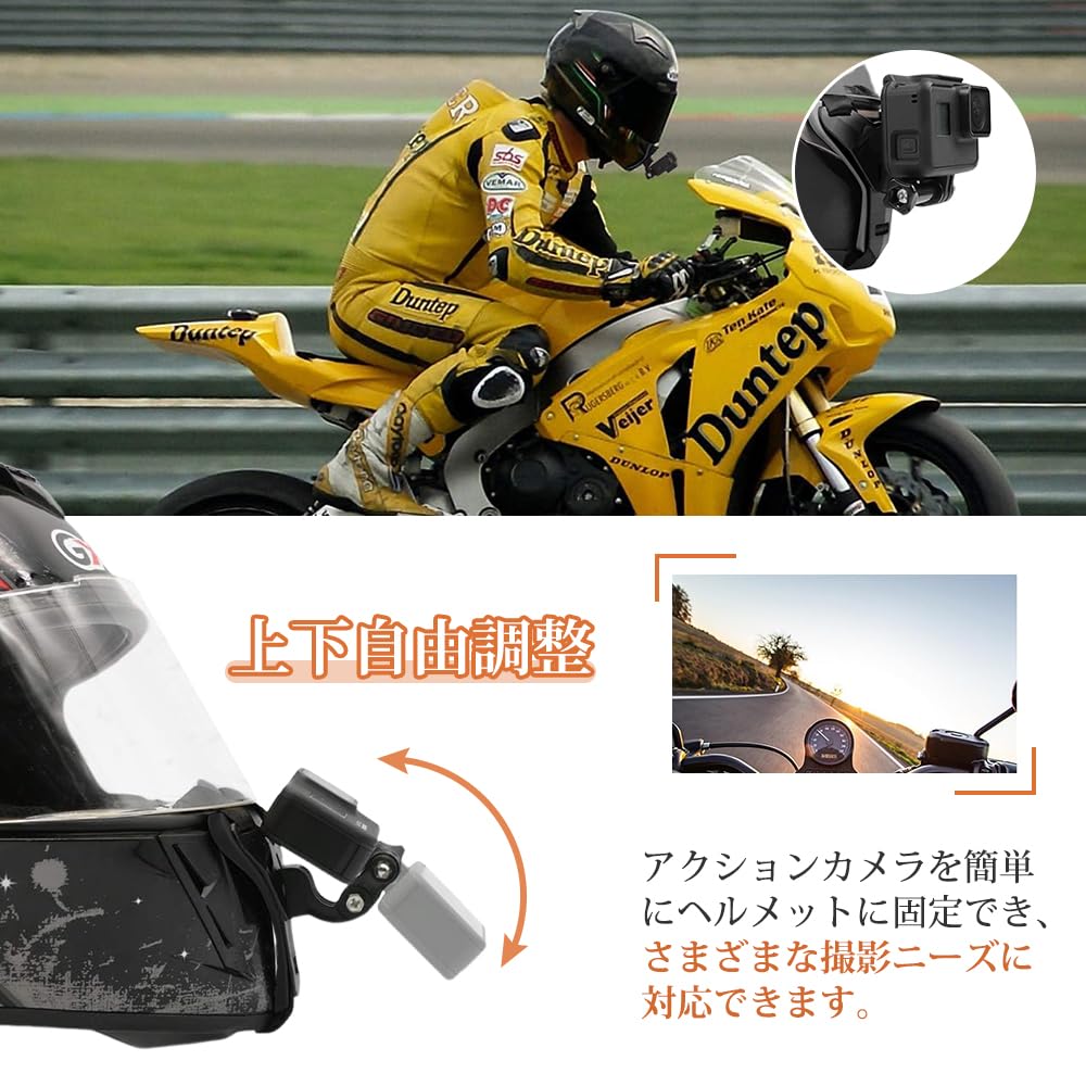 UrbanPulse Wearable Camera Chin Mount Action Camera Mount GoPro Accessory Helmet Chin Holder Compatible Motorcycle Helmet Compatible with GoPro 9
