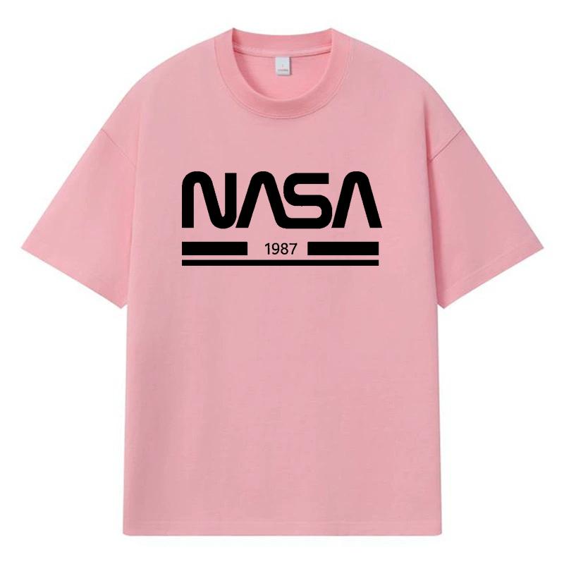 2026 NASA 1987 Grafica Stampata Streetwear Y2k Abbigliamento Harajuku T-shirt 100% Cotone Casual Oversize Estiva Uomo
