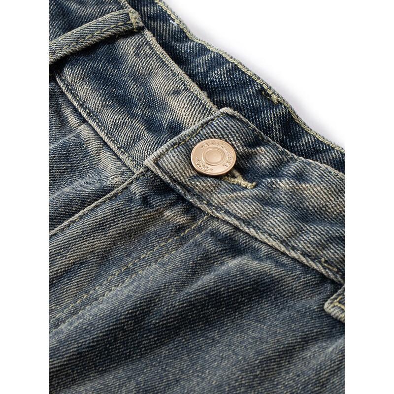 GXG Men's Loose Wide-Leg Blue Denim Jeans